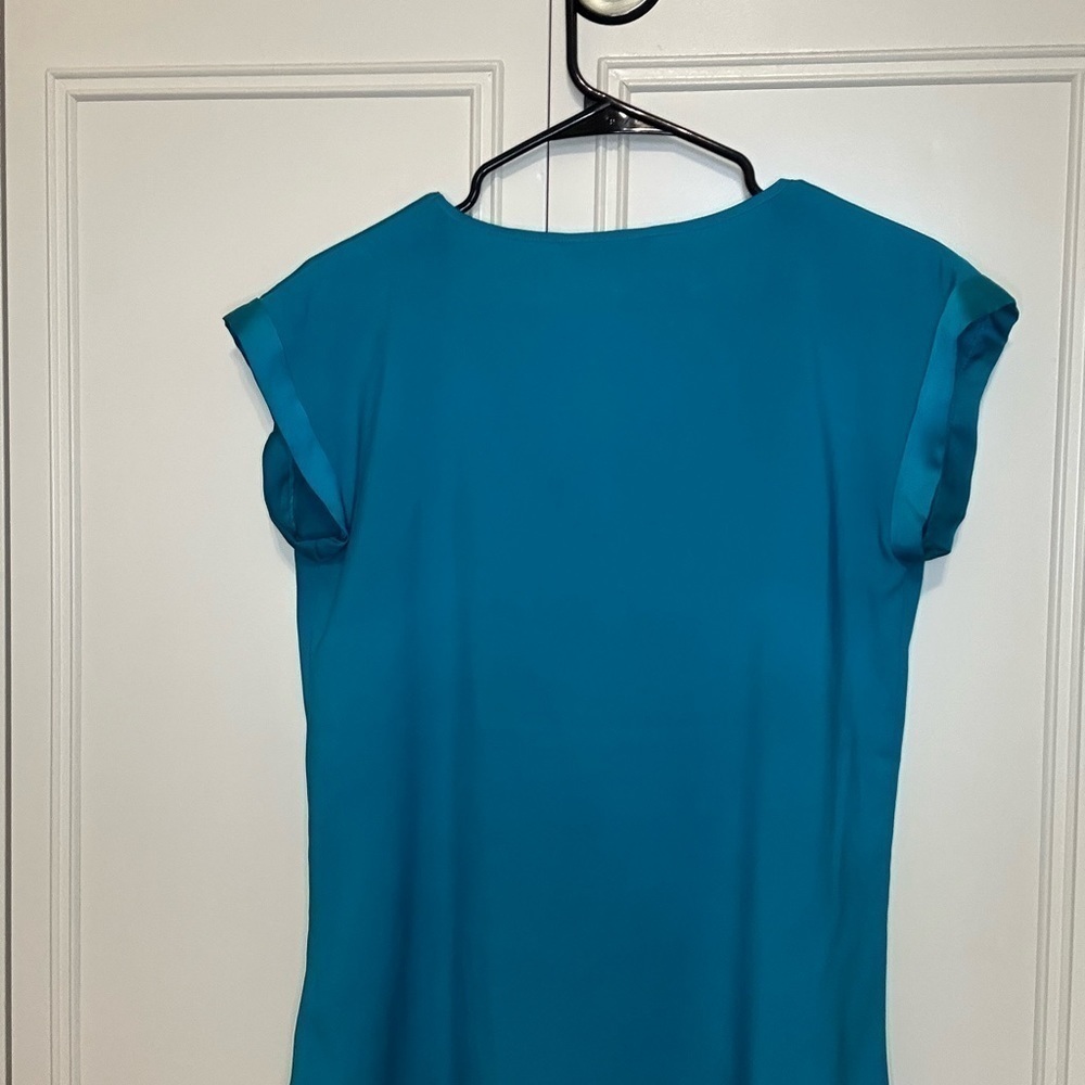 Express Blue V Neck Blouse Size Small Light and Silky - Picture 3 of 6